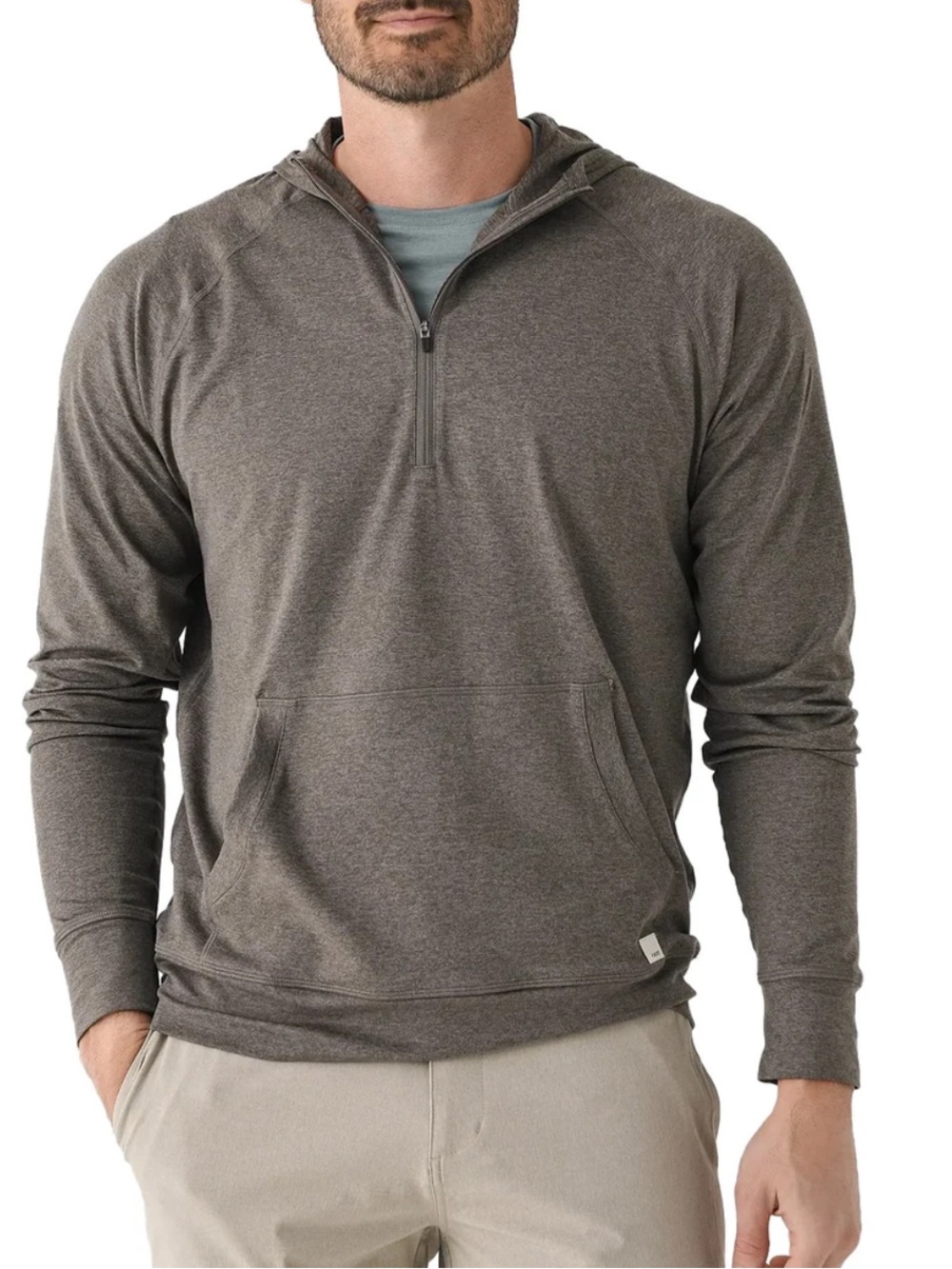 Vuori Men's Ponto Performance Half Zip Hoodie Heather